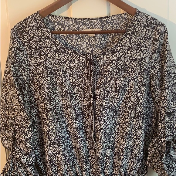 Loft Navy Blue and White Paisley Romper - Picture 4 of 8